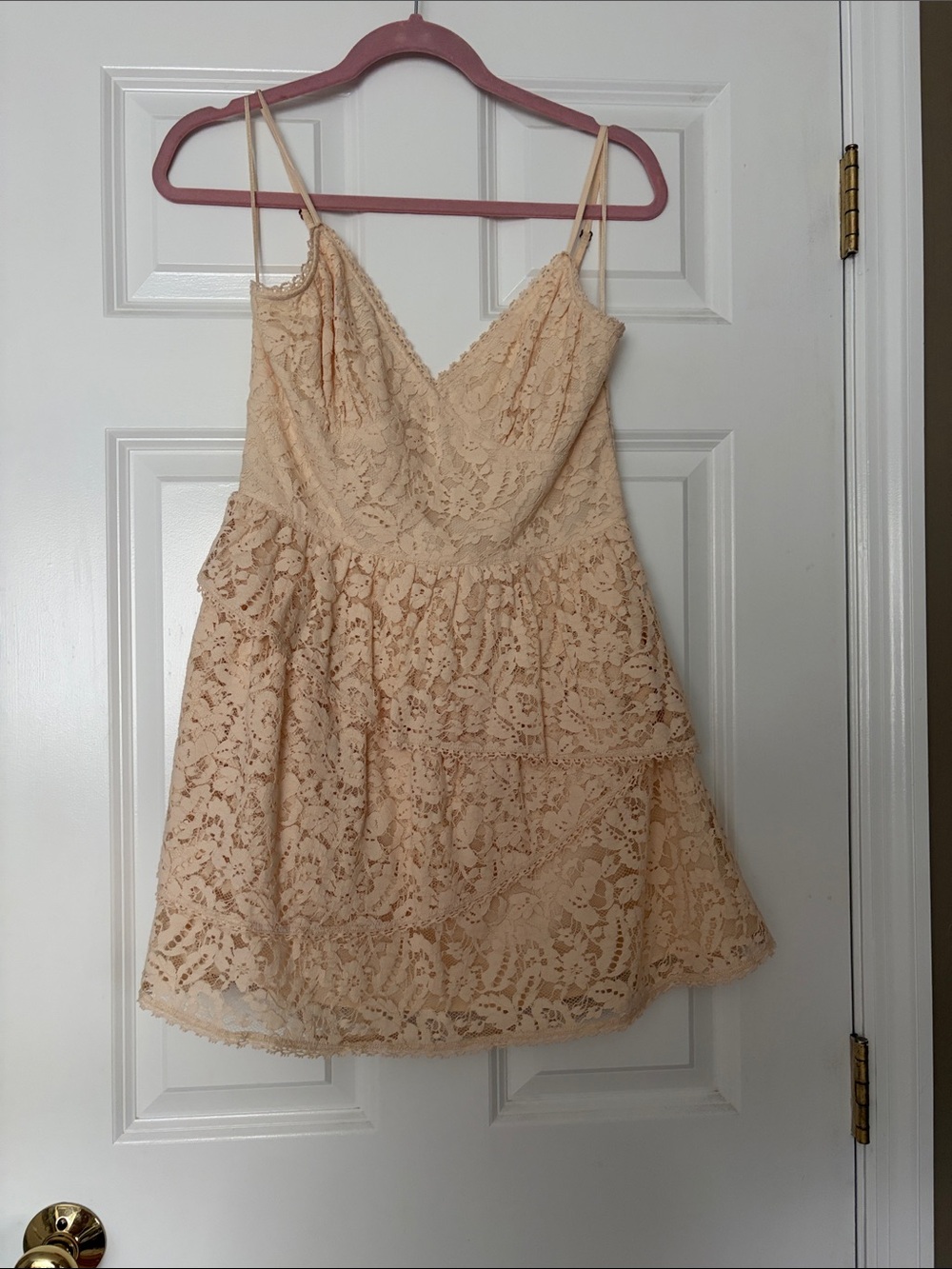 Women's LoveShackFancy Lace Mini Dress in Beige